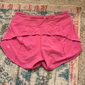 Lululemon sonic pink speed up shorts! 4” inseam!